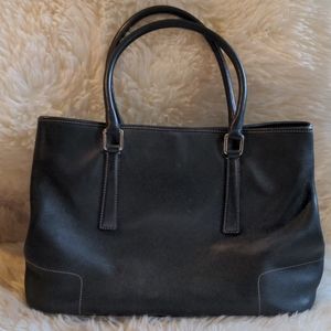 Coach Large Black Leather Hamptons Carryall Tote